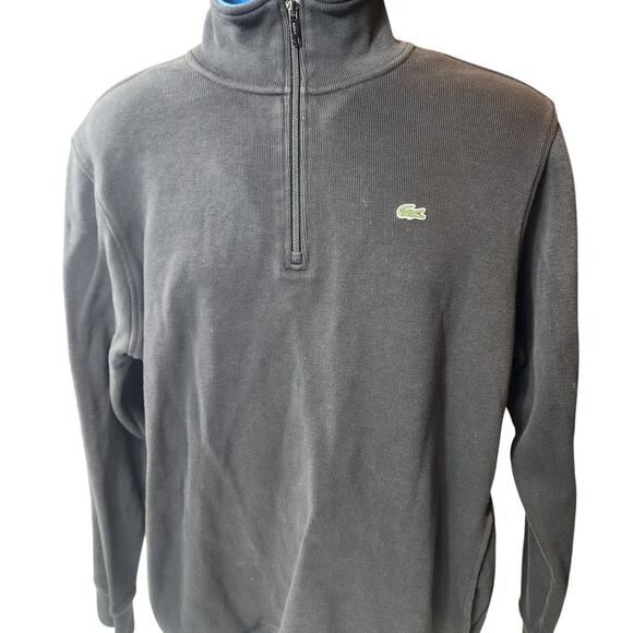 Lacoste Sweatshirt Quarter Zip Pullover Men XL Sweater Long Sleeve Casual Preppy - Picture 9 of 9